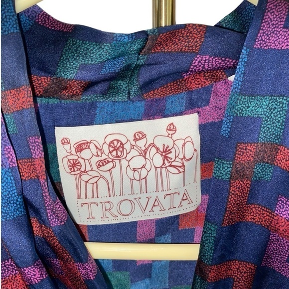 Anthropologie Trovato 100% silk Jewel Tone midi Party dress Festive Holiday - Picture 10 of 12